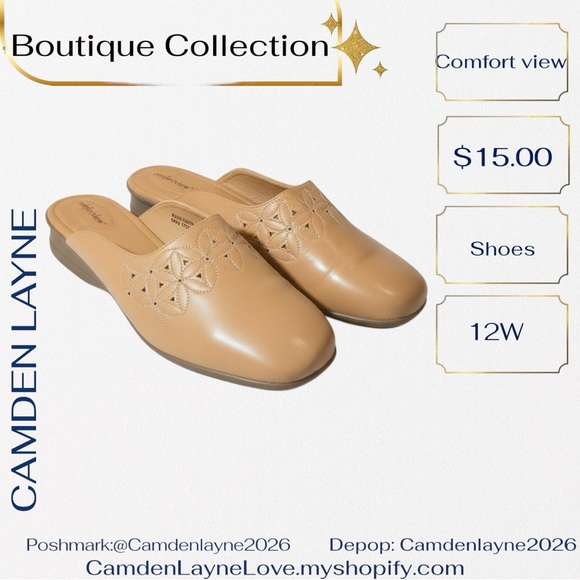 comfortview Shoes - Comfortview Tan Slip-On Mules